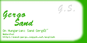 gergo sand business card